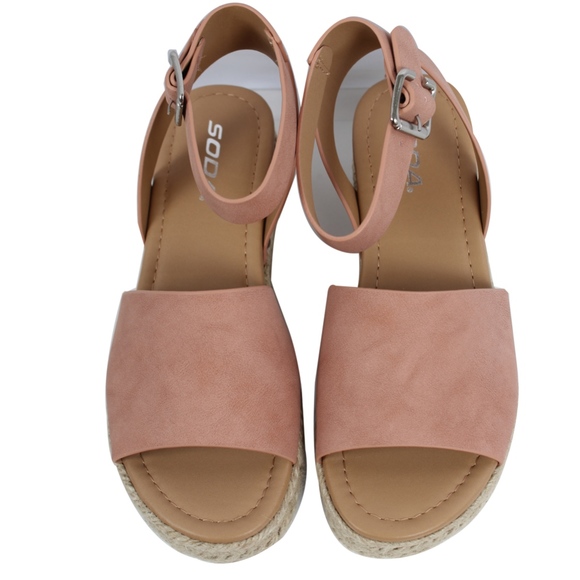 Size 8 Rosy Nude Open Toe Halter Ankle Strap - Picture 4 of 5